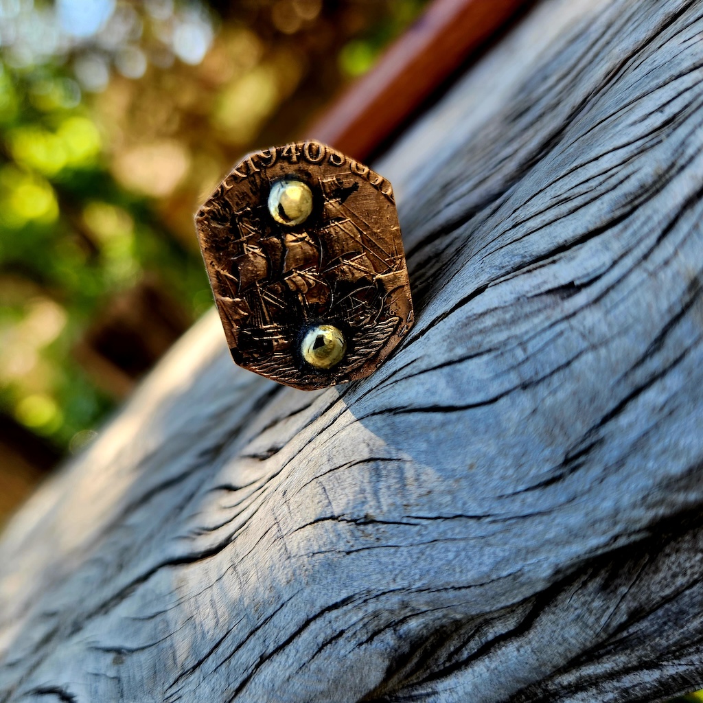Handcrafted cutlery handle close-up